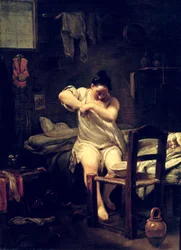 Pchła, 1710-30 (olej na miedzi)